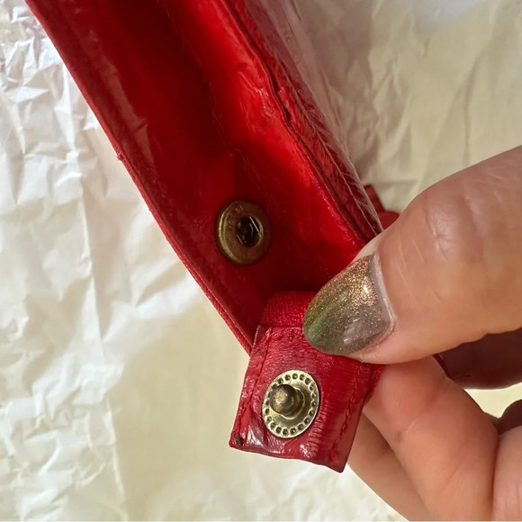 Summer Boho Red Genuine Eel Skin Leather Zipper Cluth - Picture 9 of 13